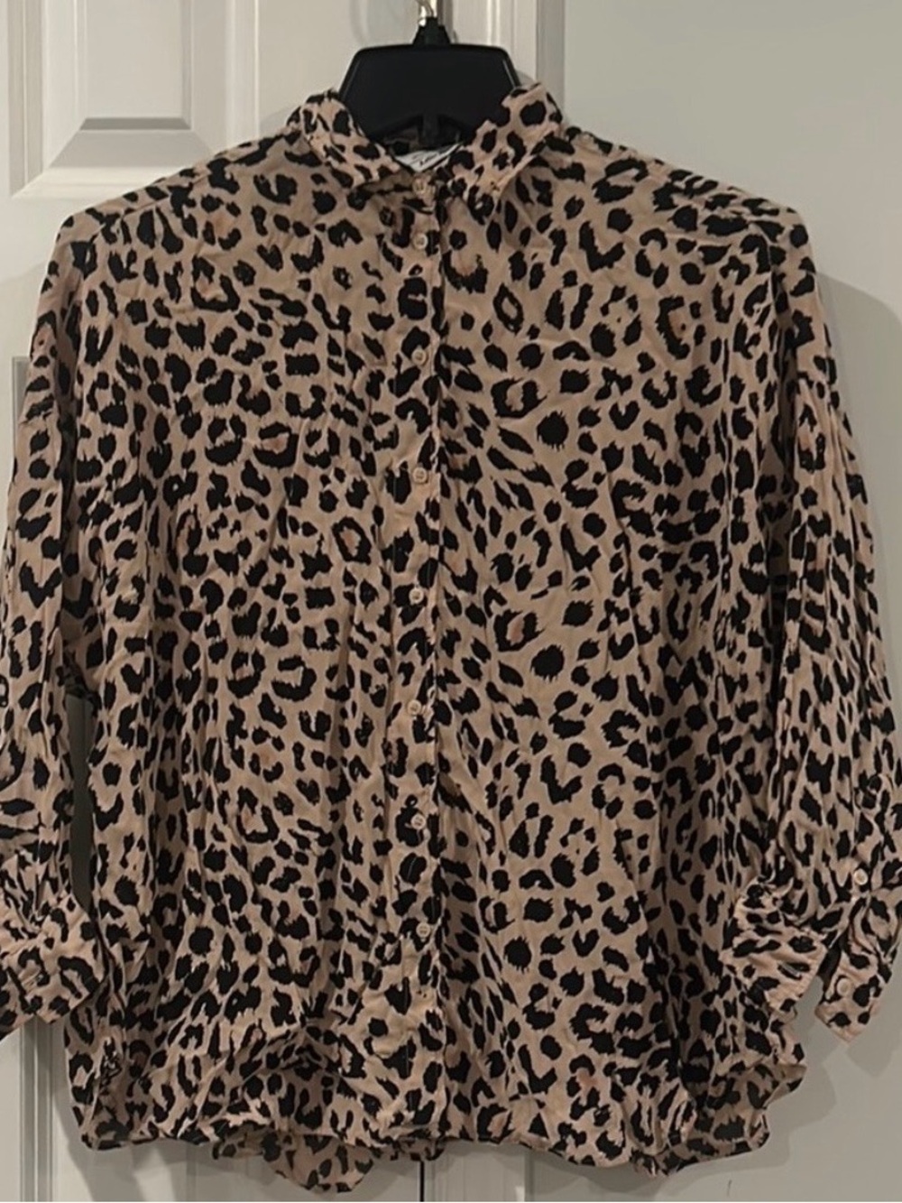 & Other Stories Leopard Print Flowy Button Up Blouse - Size US 4